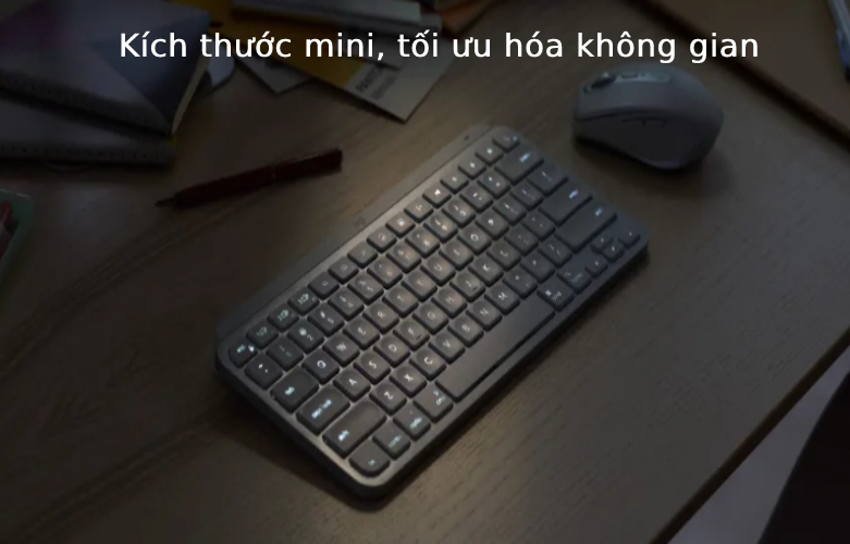 Bàn phím không dây Logitech MX Keys Mini (Đen) | Kích thước mini, tối ưu hóa không gian