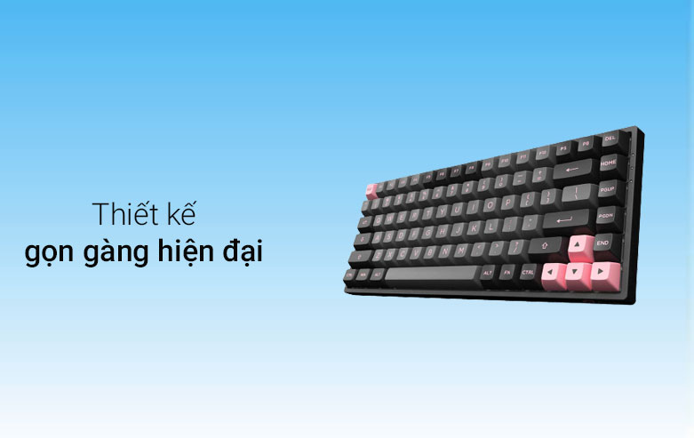 Bàn phím cơ Akko 3084 V2 ASA Black Pink (Akko CS Switch Rose Red) | Thiết kế gọn gàng hiện đại