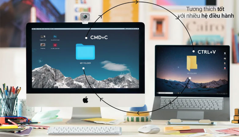 Bàn phím không dây Logitech MX Keys Mini For Mac | tương thích tốt với nhiều hệ điều hành