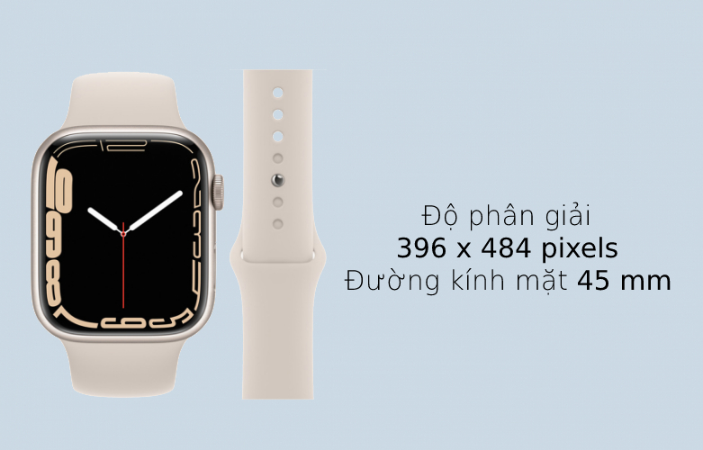 Apple Watch Series 7 GPS + Cellular, 45mm Starlight | Độ phân giải sắc nét