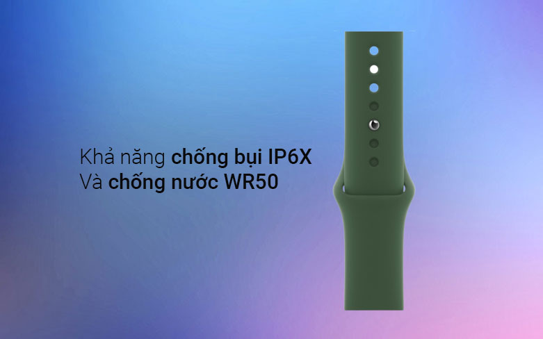 Apple Watch Series 7 GPS, 45mm Green Aluminium Case with Clover Sport Band - Regular | Khả năng chống bụi, chống nước