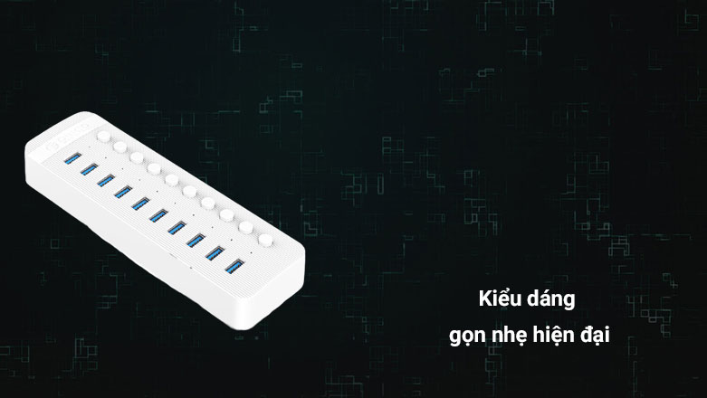 Hub USB Orico CT2U3-10AB-WH (Trắng) | Kiểu dáng gọn nhẹ hiện đại