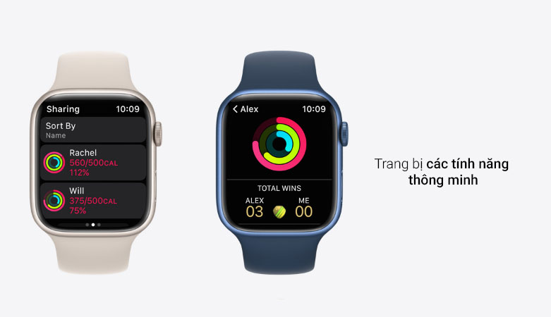 Apple Watch Series 7 GPS, 45mm Blue | Trang bị các tính năng thông minh