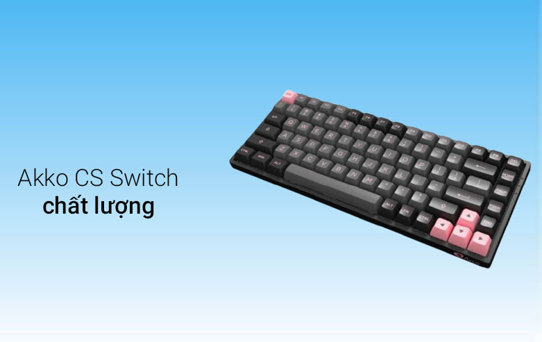 Bàn phím cơ Akko 3084 V2 ASA Black Pink (Akko CS Switch Rose Red) | Akko CS Switch chất lượng