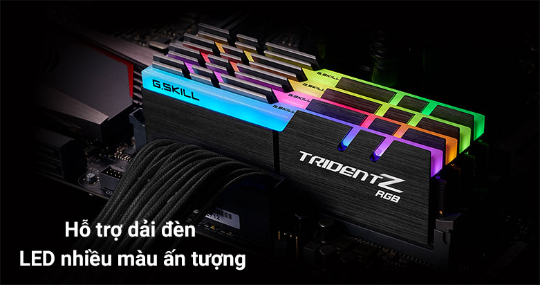 Ram G.Skill Trident Z RGB 16GB DDR4 3200MHz (F4-3200C16D-16GTZR) | Hỗ trợ dải đèn LED nhiều màu ấn tượng