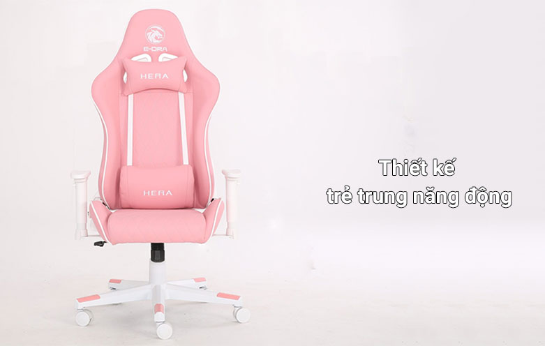 Ghế gaming E-dra EGC224 Hera (Hồng)| Thiết kế trẻ trung năng động