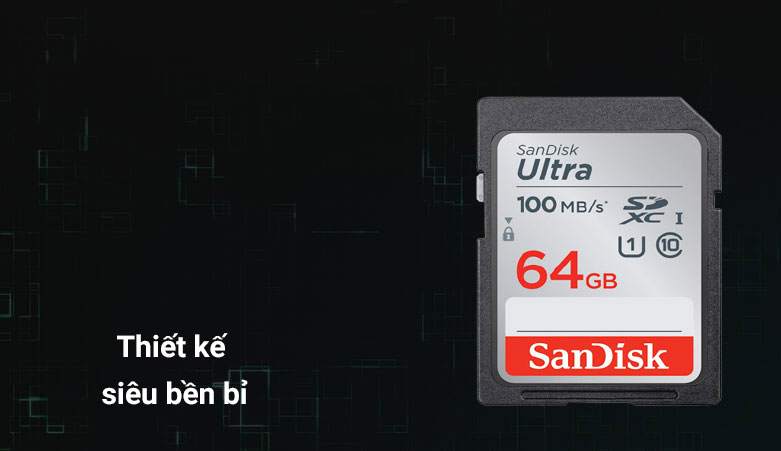 Thẻ nhớ Sandisk Ultra SDXC 64GB Class 10 100MB/s SDSDUNR-064G-GN3IN | Thiết kế siêu bền bỉ