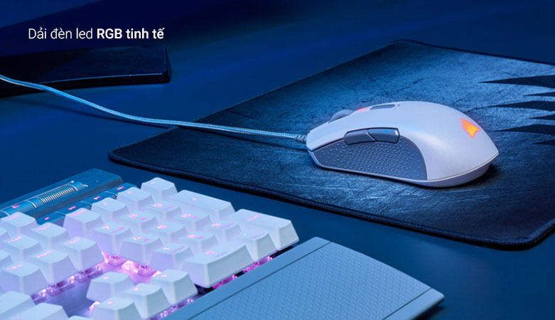 Chuột máy tính Corsair M55 RGB PRO White - PAW3327 | Độ chính xác cao