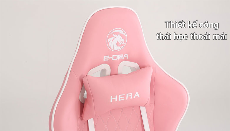 Ghế gaming E-dra EGC224 Hera (Hồng)| Thiết kế công thái học thoải mái