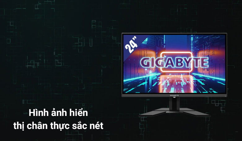 Màn hình LCD 24'' GIGABYTE G24F-EK| Hình ảnh hiển thị chân thực sắc nét