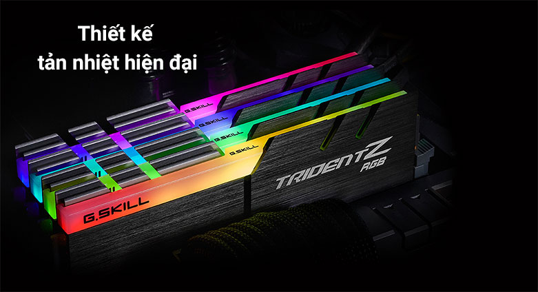 Ram G.Skill Trident Z RGB 16GB DDR4 3200MHz (F4-3200C16D-16GTZR) | Thiết kế tản nhiệt hiện đại