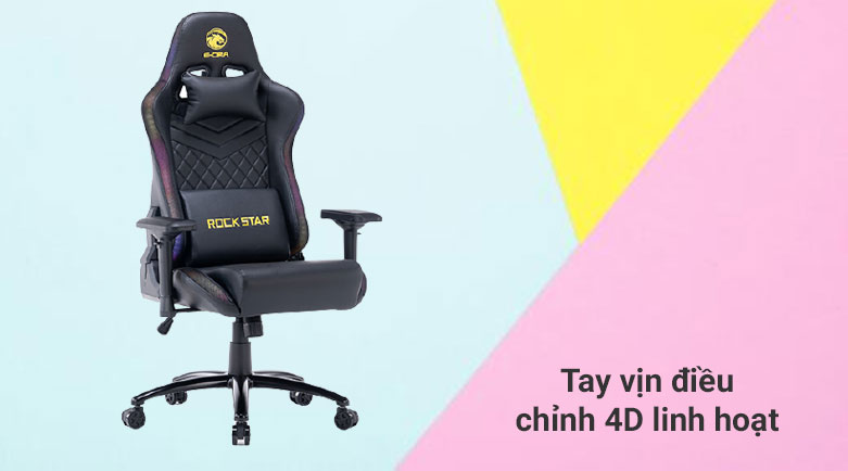 Ghế gaming E-dra EGC223 Rock Star RGB | Chất liệu da cao cấp