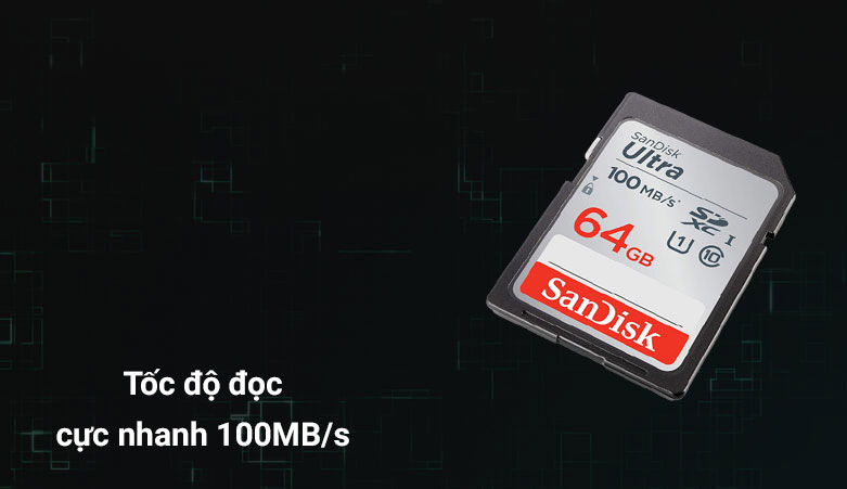 Thẻ nhớ Sandisk Ultra SDXC 64GB Class 10 100MB/s SDSDUNR-064G-GN3IN | Tốc độ đọc cực nhanh 100MB/s