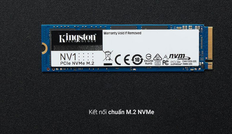 Ổ cứng gắn trong SSD Kingston M.2 2280 NV1 SNVS 250GB | Kết nối chuẩn M2 NVMe