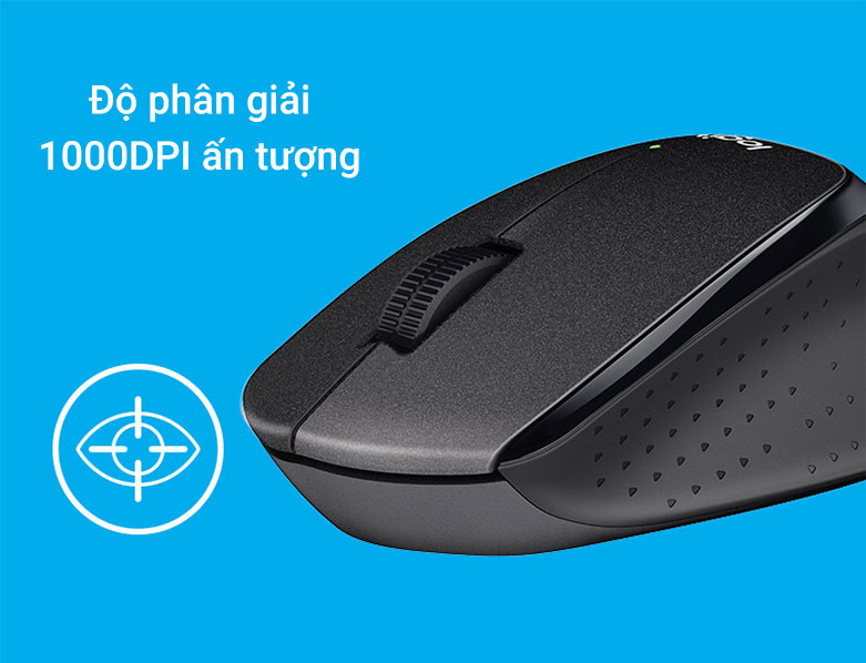 Chuột không dây Logitech M330 (Đen) | Kiểu dáng công thái học