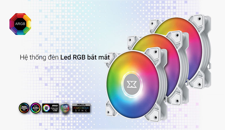 Quạt/ Fan case Xigmatek STARZ X20A Arctic | Hệ thống đèn LED bắt mắt