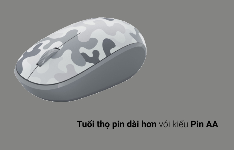 Chuột không dây Microsoft Bluetooth Camo (Xám trắng) | Công nghệ không dây