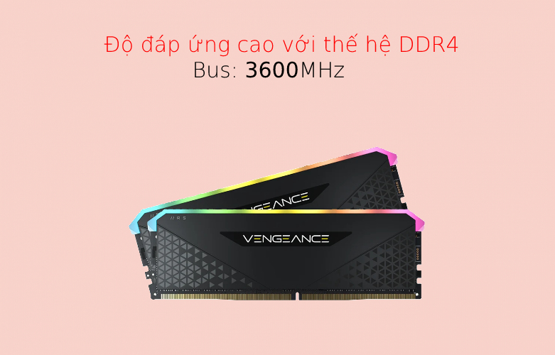 Bộ nhớ/ Ram Desktop Corsair Vengeance RGB RS 32GB (2x16Gb) DDR4 3600MHz RGB LED | Sử dụng bộ tản nhiệt bằng kim loại