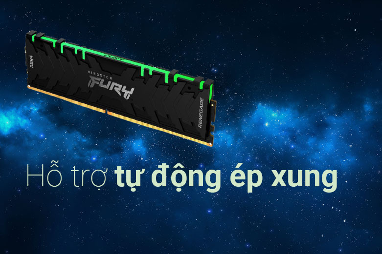 Bộ nhớ/ Ram Desktop Kingston Fury Renegade RGB 8GB (1x8GB) DDR4 3200Mhz | Ít tiêu tốn điện năng