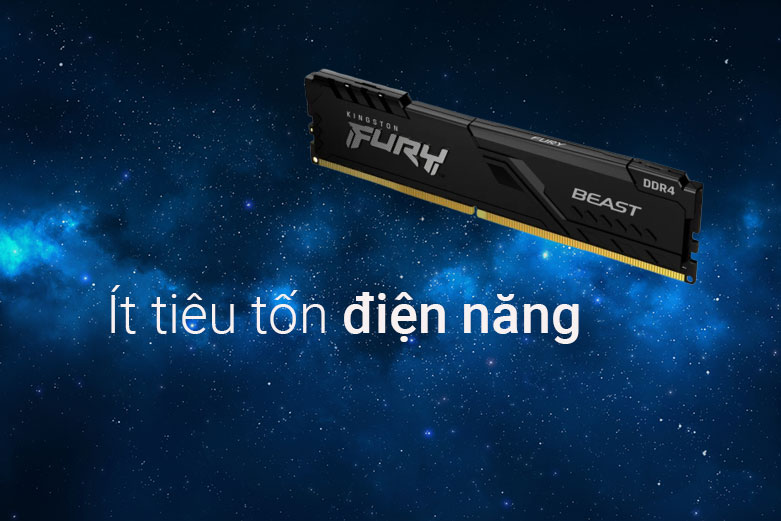 Bộ nhớ/ Ram Desktop Kingston Fury Beast 16GB (2x8GB) DDR4 2666Mhz | Thiết kế tản nhiệt vượt trội