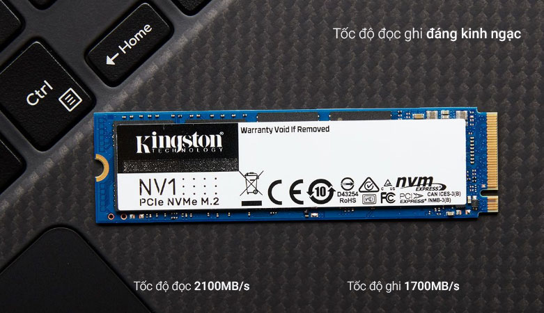 Ổ cứng gắn trong SSD Kingston M.2 2280 NV1 SNVS 250GB | Tốc độ đọc ghi đáng kinh ngạc