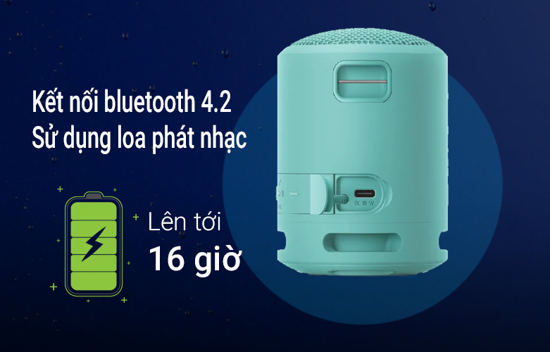 Loa bluetooth Sony SRS-XB13/LICE (Xanh ngọc) | Kết nối bluetooth 4.2