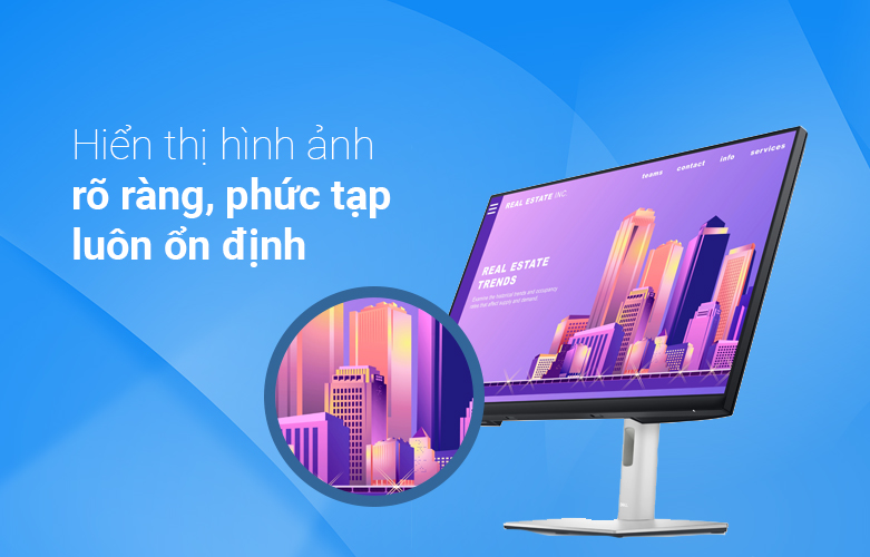 Màn hình LCD Dell 27'' P2722H (1920 x 1080, IPS, 60Hz, 5ms GtG) | Hiển thị hình ảnh rõ ràng, phức tạp, luôn ổn định
