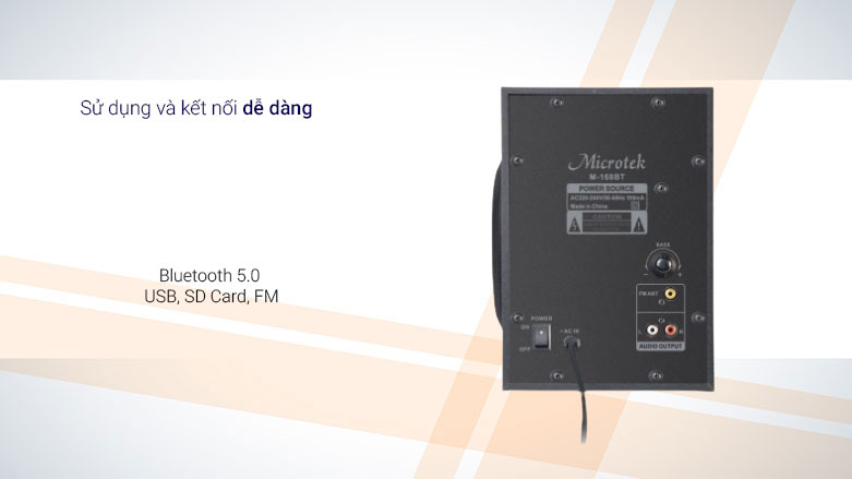 Loa Bluetooth Microtek M-168BT (2.1) | Sử dụng và kết nối dễ dàng