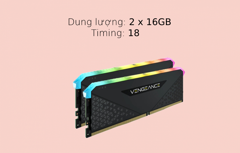 Bộ nhớ/ Ram Desktop Corsair Vengeance RGB RS 32GB (2x16Gb) DDR4 3600MHz RGB LED| Không cần dây Led Control