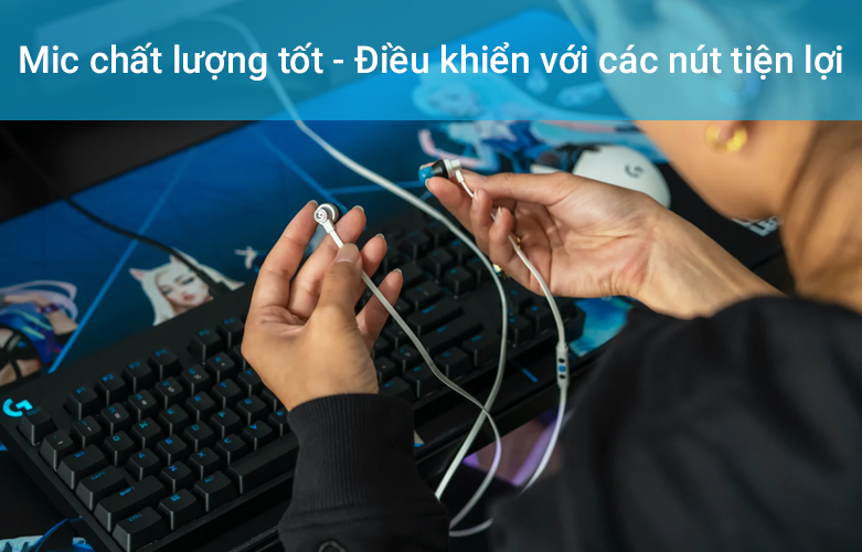 Tai nghe Logitech G333 (Đen) | Điều khiển với các nút tiện lợi