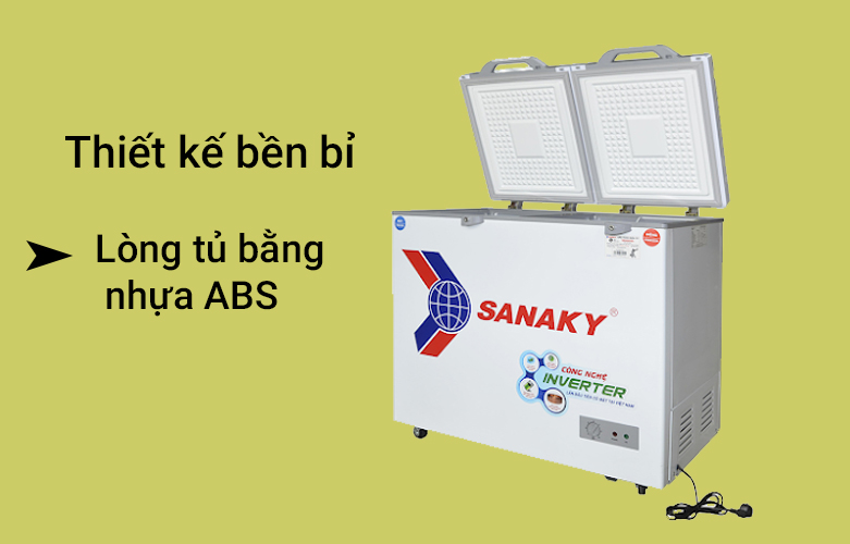 TỦ ĐÔNG MÁT INVERTER SANAKY 280 LÍT VH-4099W4K ĐỒNG | Thiết kế bền bỉ