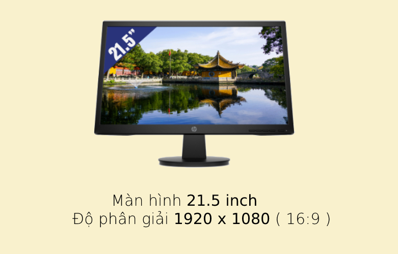 Màn hình LCD HP 21.5'' V22v (1920x1080, VA, 60Hz, 7ms GtG) | Thiết kế hiện đại và tối giản