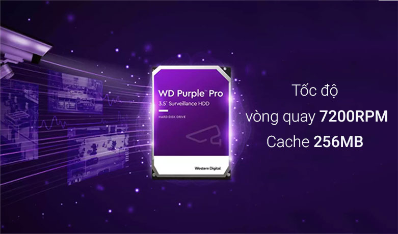 Ổ cứng camera HDD WD Purple Pro 10TB 3.5" SATA3 | kết nối SATA 3 dễ dàng