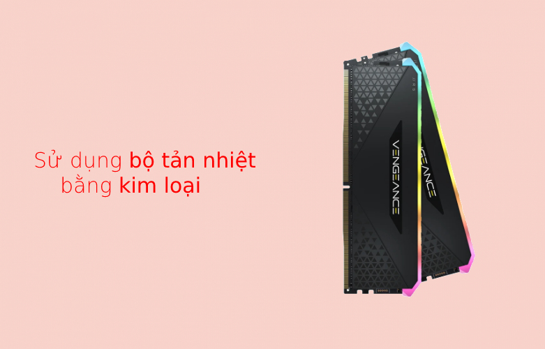 Bộ nhớ/ Ram Desktop Corsair Vengeance RGB RS 32GB (2x16Gb) DDR4 3600MHz RGB LED | Sử dụng bộ tản nhiệt kim loại