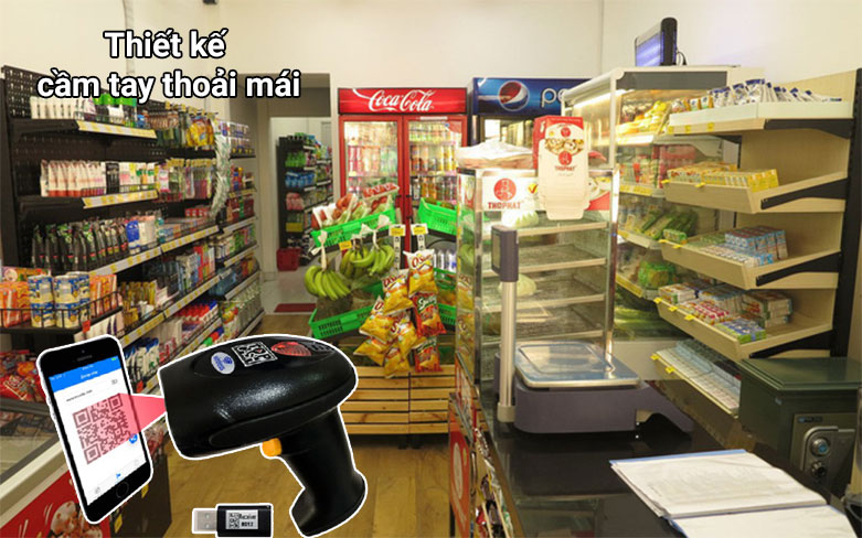 Máy quét mã vạch TOPCASH AL-96E| Thiết kế cầm tay