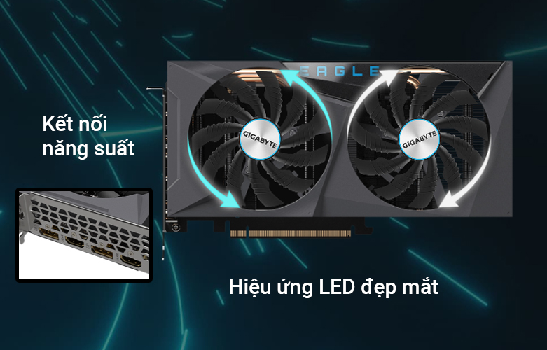 VGA Gigabyte GeForce RTX 3060 Ti EAGLE OC 8G | Kết nối năng suất