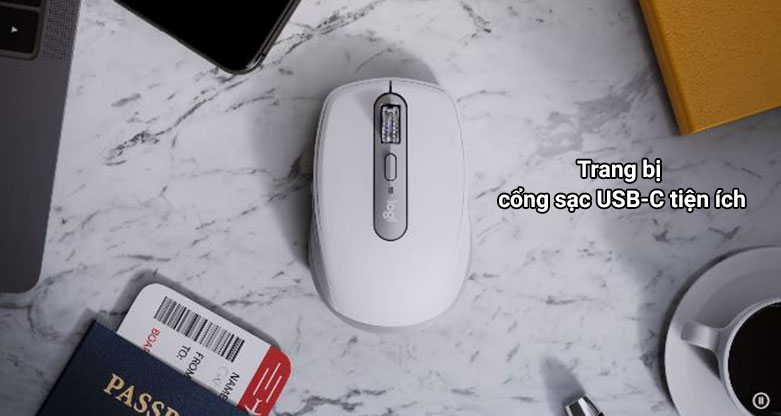 Chuột không dây Logitech MX Anywhere 3 For MAC (Xám)| Trang bị cổng sạc tiện ích