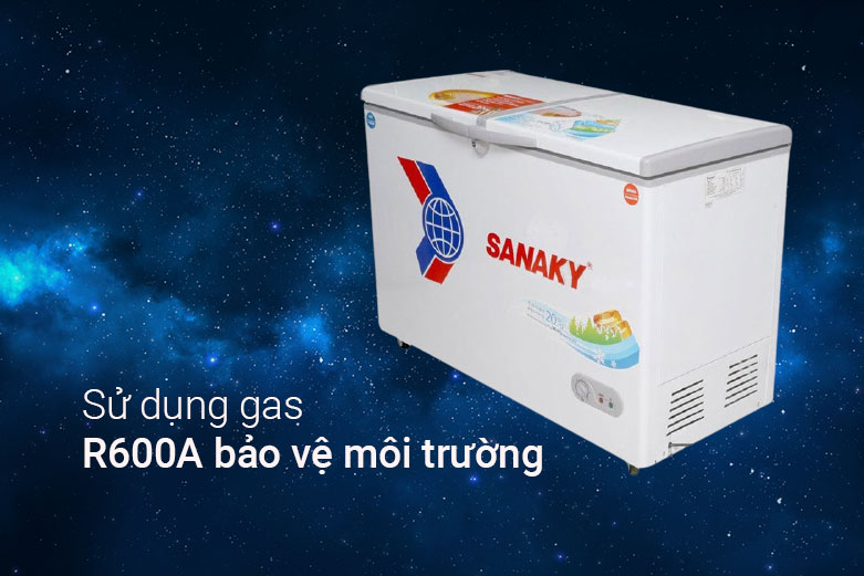 TỦ ĐÔNG MÁT SANAKY INVERTER 500 LÍT VH-6699W3 ĐỒNG (R600A) | Sử dụng gas bảo vệ môi trường