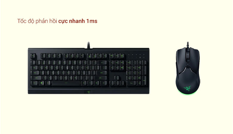 Combo bàn phím & chuột Razer Level Up Bundle | Tốc độ phản hồi cực nhanh