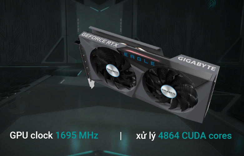 VGA Gigabyte GeForce RTX 3060 Ti EAGLE OC 8G | Xử lý 4864 CUDA cores