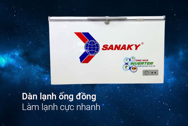 TỦ ĐÔNG MÁT SANAKY INVERTER 500 LÍT VH-6699W3 ĐỒNG (R600A) | Dàn lạnh ống đồng