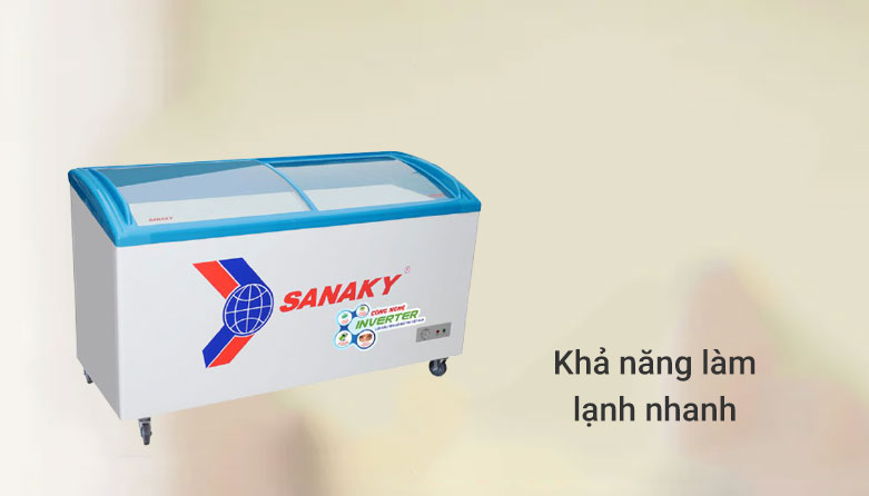 TỦ ĐÔNG CỬA KIẾNG LÙA SANAKY INVERTER 450 LÍT VH-6899K3 ĐỒNG | Khả năng làm lạnh nhanh