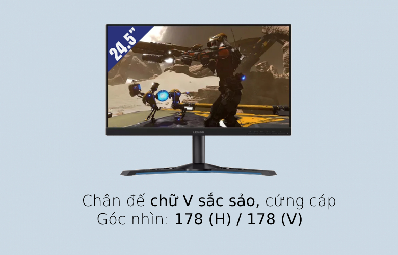 Màn hình LCD Lenovo 24.5'' Legion Y25-25 | Chân đế chữ V sắc sảo