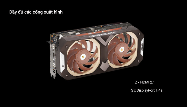 Card màn hình/ VGA ASUS GeForce RTX 3070 Noctua OC Edition 8GB GDDR6 | Đầy đủ cổng xuất hình