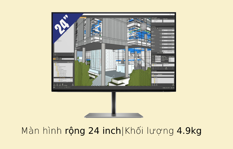 Màn hình LCD HP Z24n G3| Thiết kế gọn gangf chắc chắn