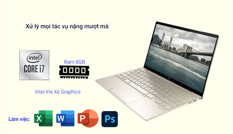 Máy tính xách tay HP Envy 13-ba1535TU 4U6M4PA | Xây dựng tác vụ mượt mà