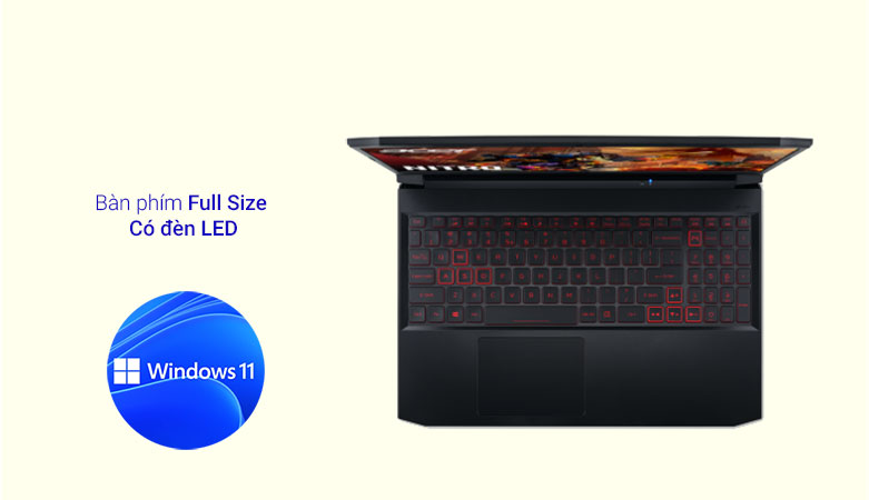 Máy tính xách tay/ Laptop Acer Nitro 5 AN515-57-56S5 | Bàn phím có kích thước lớn