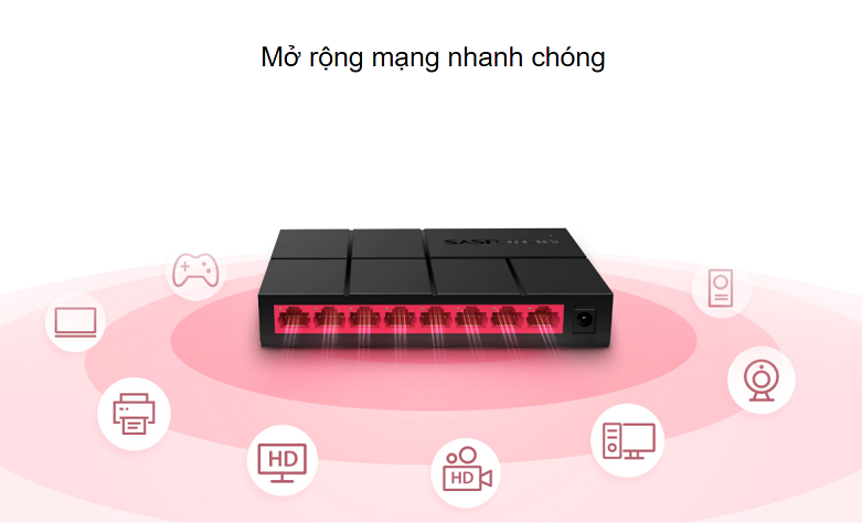 Switch Mercusys MS108G 8-Port 10/100/1,000 Mbps | Mở rộng mạng nhanh chóng