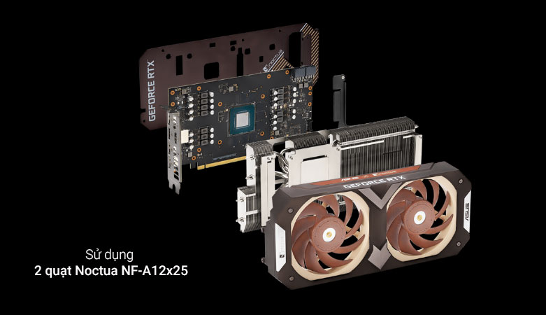 Card màn hình/ VGA ASUS GeForce RTX 3070 Noctua OC Edition 8GB GDDR6 | Sử dụng 2 quạt