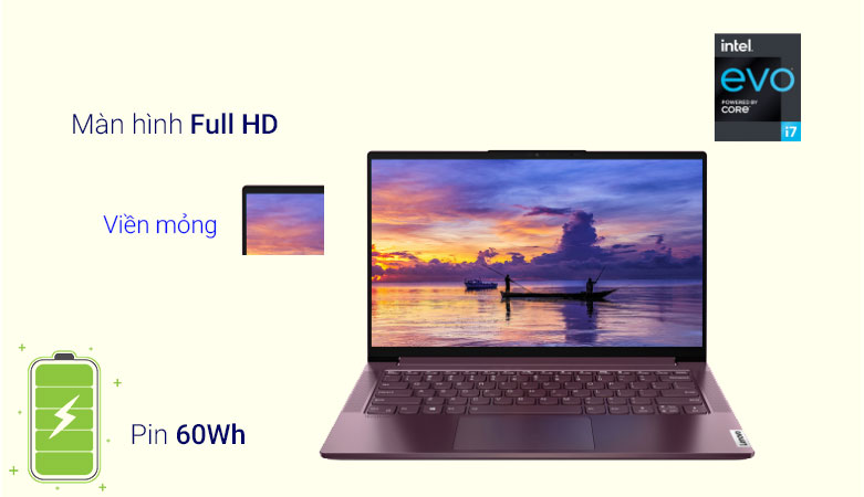 Máy tính xách tay/ Laptop Lenovo Yoga Slim 7 14ITL05-82A300A6VN | Màn hình Full HD